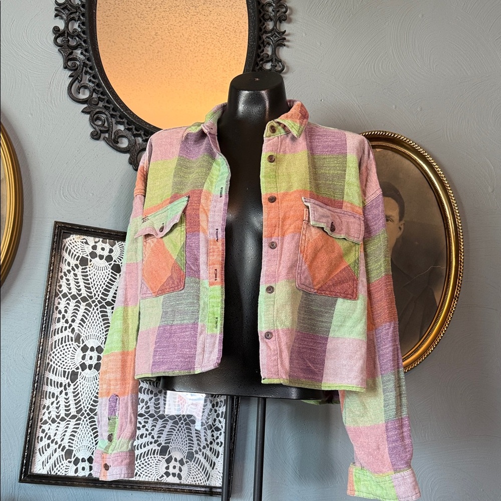 BDG Multicolor Plaid Crop Top